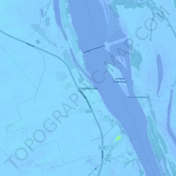 Narimanovの地形図、標高、地勢