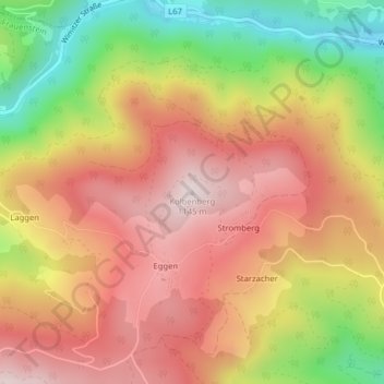 Kolbenbergの地形図、標高、地勢