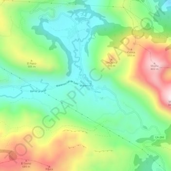Matienzoの地形図、標高、地勢