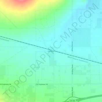 Hinkleyの地形図、標高、地勢