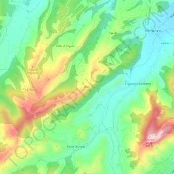 Dioloの地形図、標高、地勢
