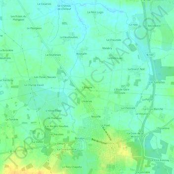 L'Empireの地形図、標高、地勢