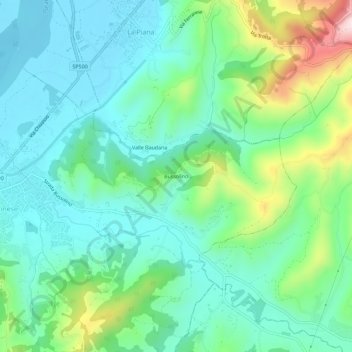 Bussolinoの地形図、標高、地勢
