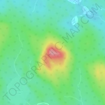 Blue Mountainの地形図、標高、地勢