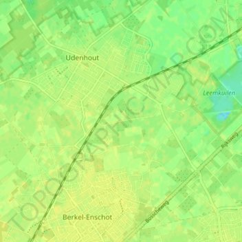 Berkhoekの地形図、標高、地勢
