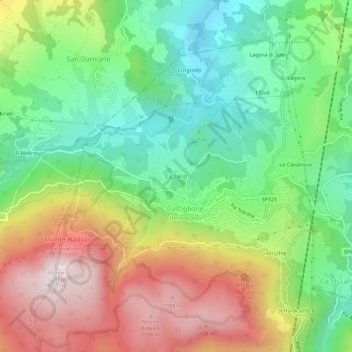 Ca' Lenziの地形図、標高、地勢