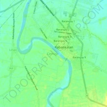 Camugaoの地形図、標高、地勢
