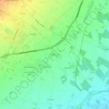 San Dalmazzoの地形図、標高、地勢