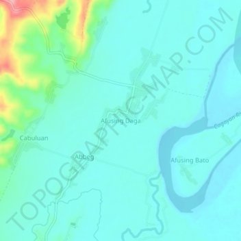 Afusing Dagaの地形図、標高、地勢
