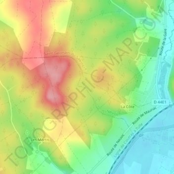 Debasの地形図、標高、地勢