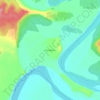 San Agustinの地形図、標高、地勢