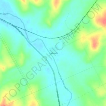 Seabrookの地形図、標高、地勢