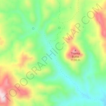 Briggsの地形図、標高、地勢