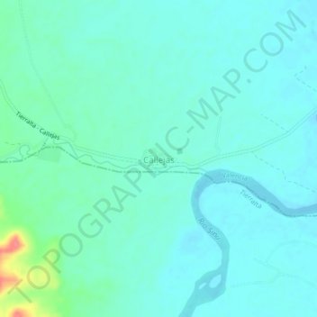 Callejasの地形図、標高、地勢