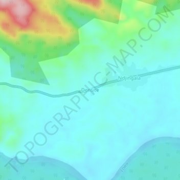 Densiteの地形図、標高、地勢