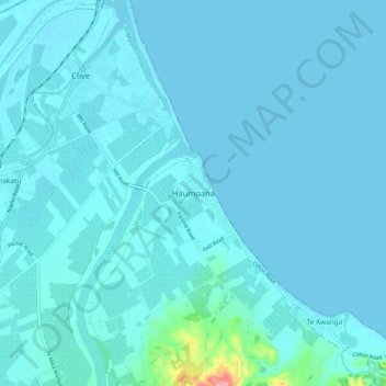 Haumoanaの地形図、標高、地勢