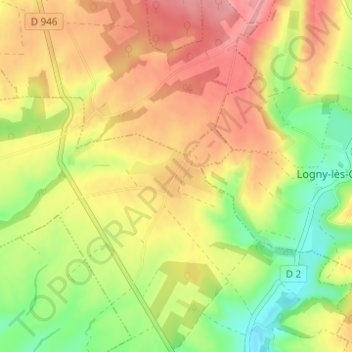 Forestの地形図、標高、地勢