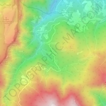 Ca Bernaの地形図、標高、地勢