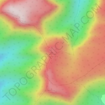 Moncong Karangpuangの地形図、標高、地勢