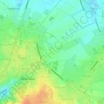 Auf der Kleinen Höheの地形図、標高、地勢