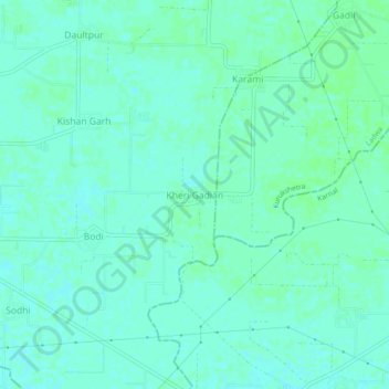 Kheri Gadianの地形図、標高、地勢