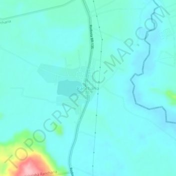 Ranchariaの地形図、標高、地勢