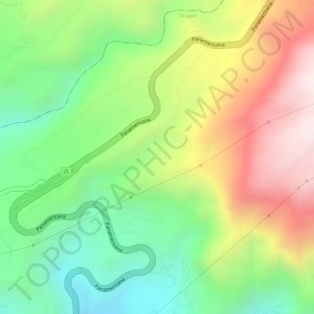 El Cebadalの地形図、標高、地勢