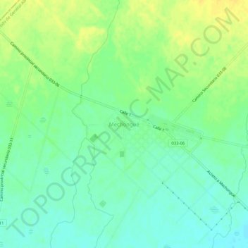 Mechonguéの地形図、標高、地勢