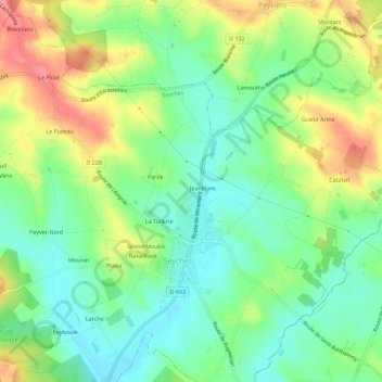 Soumailleの地形図、標高、地勢