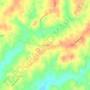 Kents Storeの地形図、標高、地勢