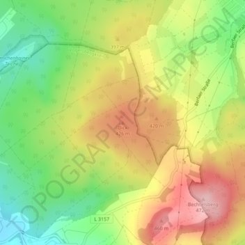 Dickの地形図、標高、地勢