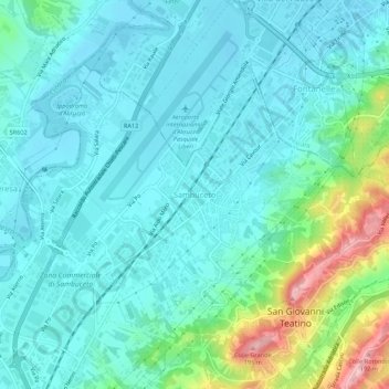 Sambucetoの地形図、標高、地勢