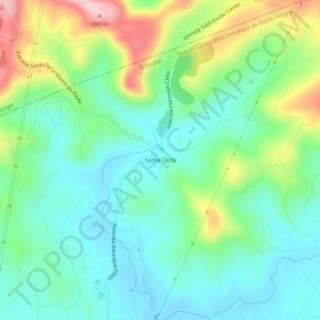 Santa Teclaの地形図、標高、地勢