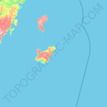 Bell Islandの地形図、標高、地勢