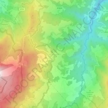 Piandelagottiの地形図、標高、地勢