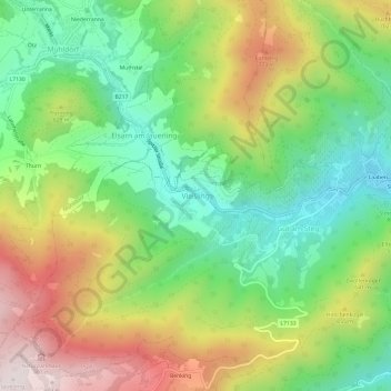 Vießlingの地形図、標高、地勢