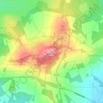 Salzburger Kopfの地形図、標高、地勢