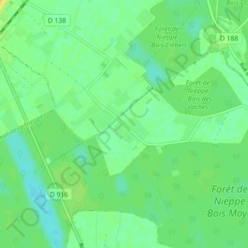 Le Parcの地形図、標高、地勢