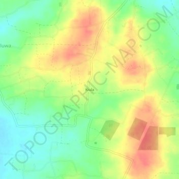 Kiulaの地形図、標高、地勢