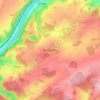Bonnevilleの地形図、標高、地勢