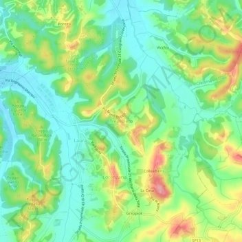 Tremoletoの地形図、標高、地勢