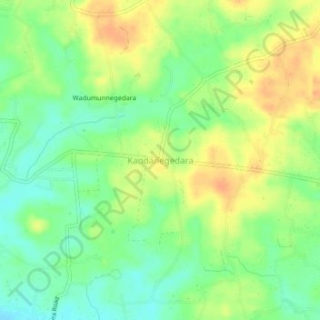 Kandanegedaraの地形図、標高、地勢