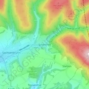 Schirnrodの地形図、標高、地勢
