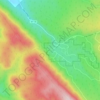 Ryan Parkの地形図、標高、地勢