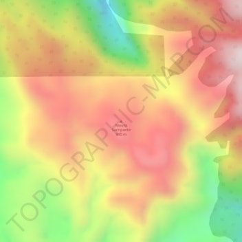 Mount Sacripanteの地形図、標高、地勢