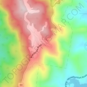 Lower Beechmontの地形図、標高、地勢