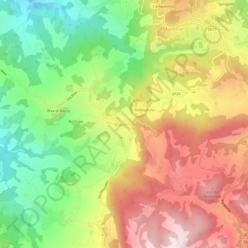 Masernoの地形図、標高、地勢