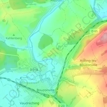 Hecklingの地形図、標高、地勢