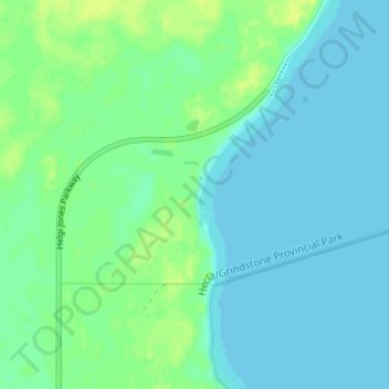 Heclaの地形図、標高、地勢