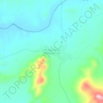 Kaf Nsourの地形図、標高、地勢